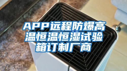 APP遠(yuǎn)程防爆高溫恒溫恒濕試驗(yàn)箱訂制廠商