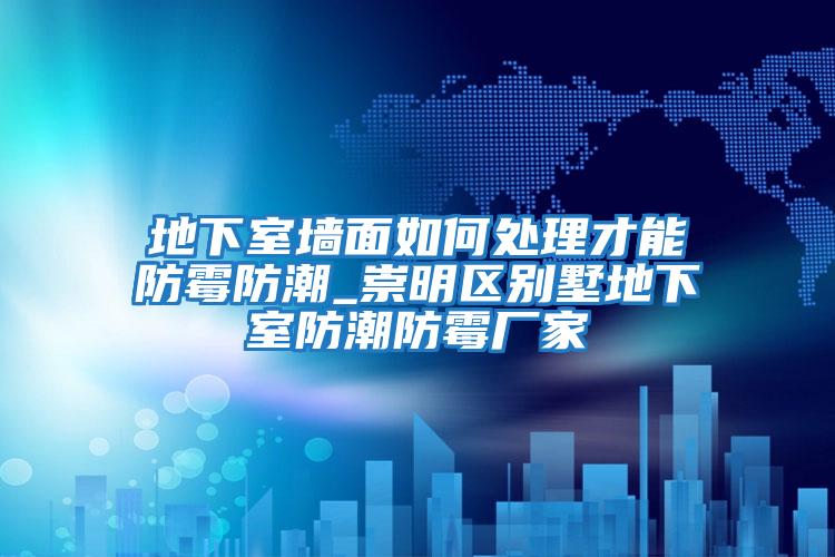 地下室墻面如何處理才能防霉防潮_崇明區(qū)別墅地下室防潮防霉廠家