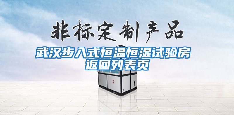 武漢步入式恒溫恒濕試驗房 返回列表頁